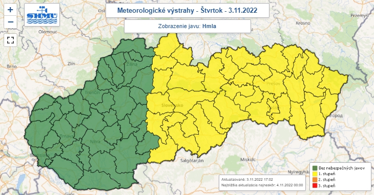 Na strednom a východnom Slovensku sa môže tvoriť hmla