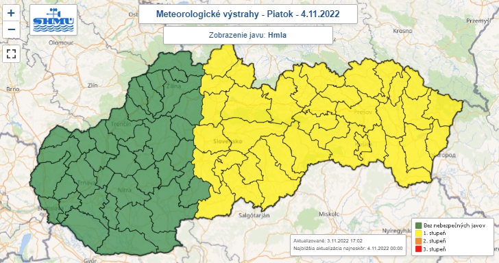 Na strednom a východnom Slovensku sa môže tvoriť hmla