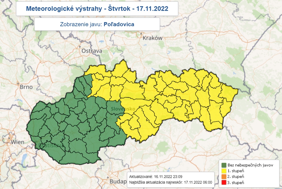 Výstraha pred poľadovicou