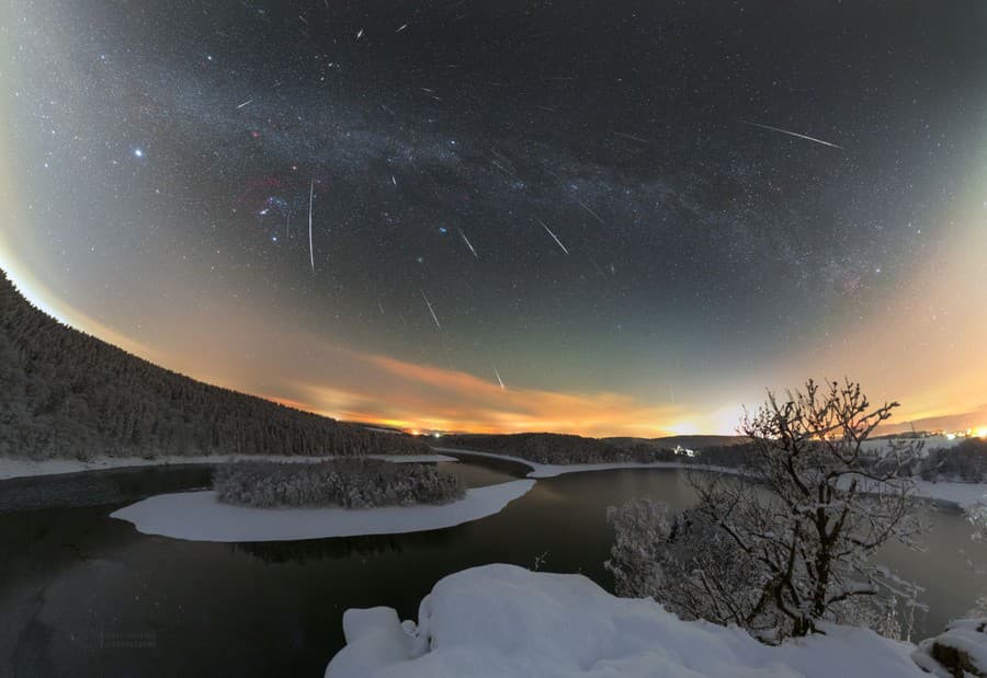 Maximum meteorického roja Geminid v roku 2018 nad Sečskou priehradou