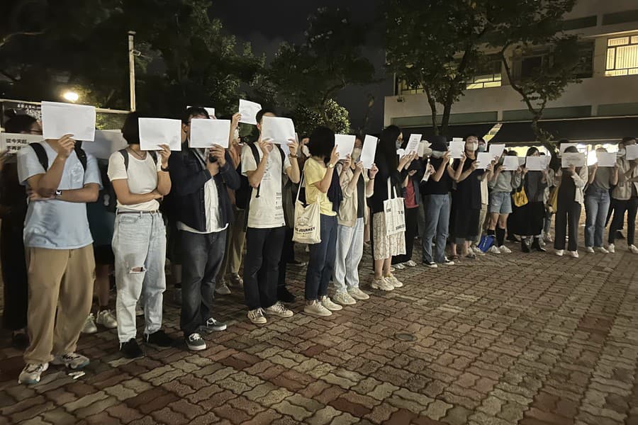 Protestujúci v Číne