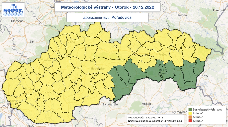 Vodiči, pozor: SHMÚ upozorňuje