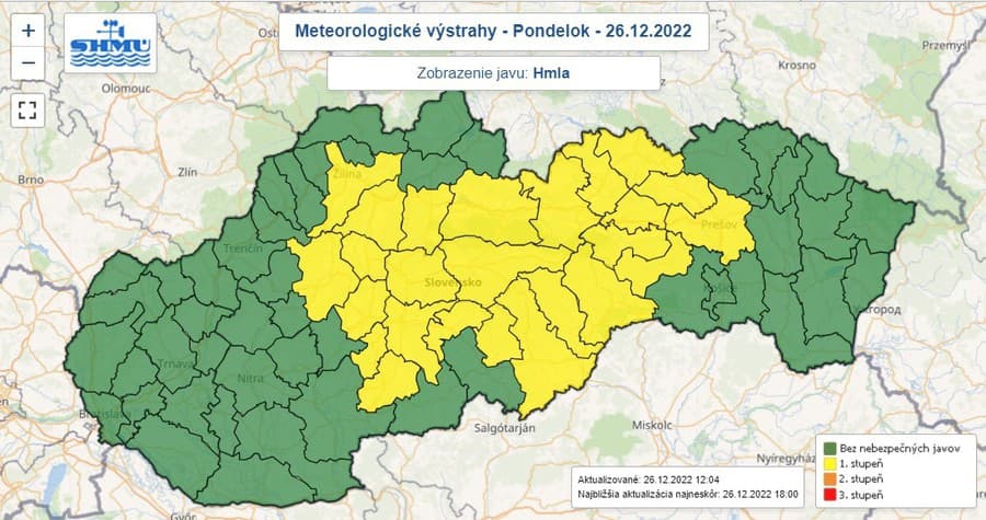 Meteorológovia upozorňujú na zníženú