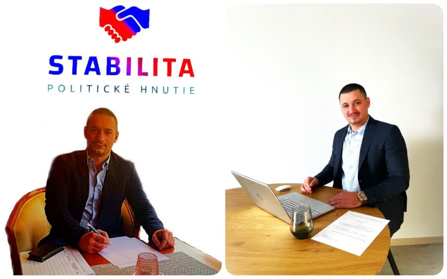 Podpredsedovia strany Hnutie- Stabilita. Libor Magát (vľavo) a Dominik Mihálik (vrpavo)