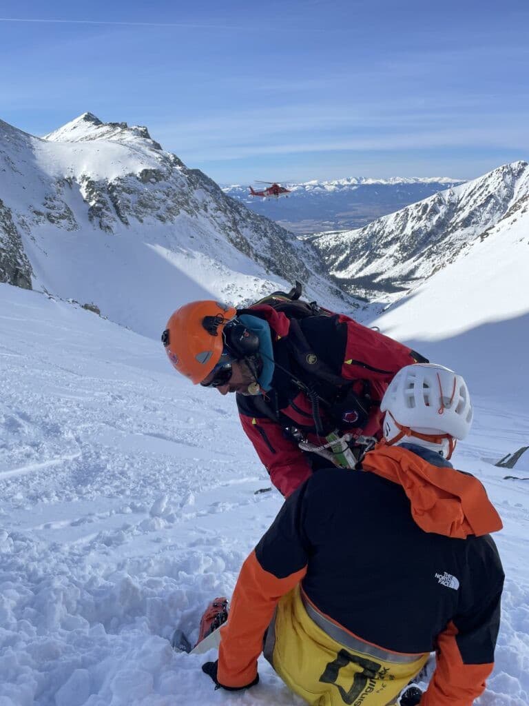 Úraz skialpinistu pod Východnou Železnou bránou