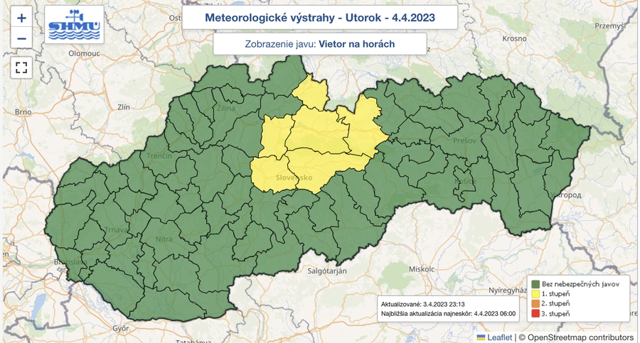 Meteorológovia vydali viaceré výstrahy