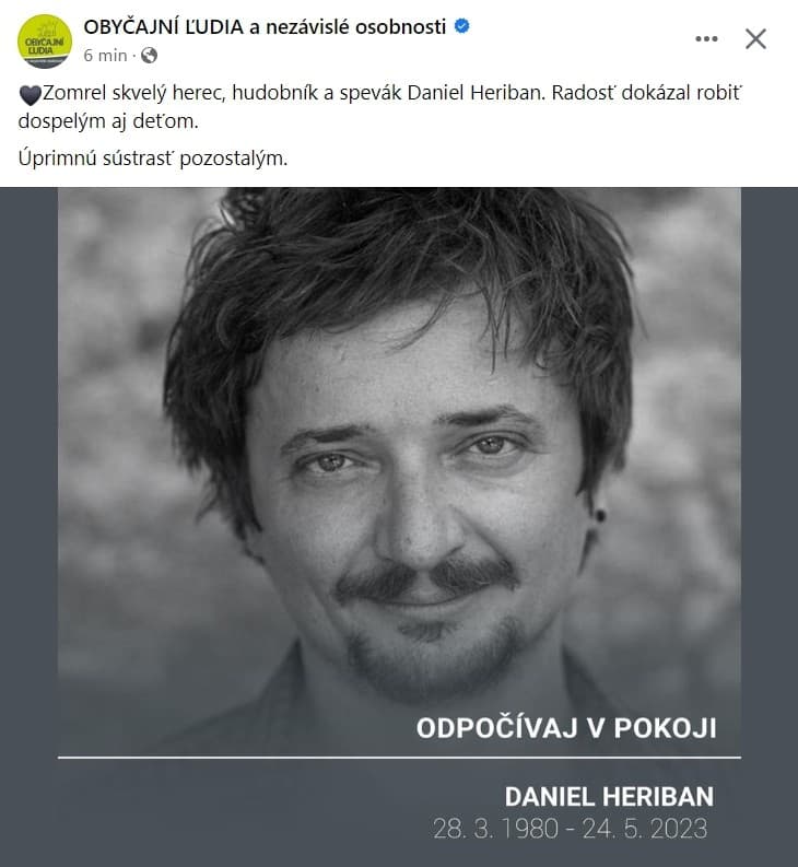 Smrť Daniela Heribana rozplakala