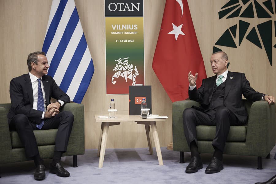 Kyriakos Mitsotakis s Recepom Tayyipom Erdoganom