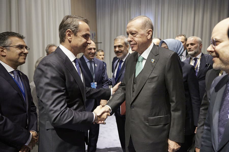 Kyriakos Mitsotakis s Recepom Tayyipom Erdoganom