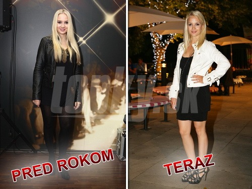 Barbora Rakovská pred rokom a teraz. Ako vidno, blondínka výrazne schudla a nechala si skrátiť vlasy.