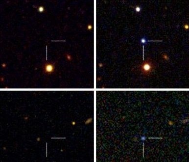 Supernovy pred výbuchom (vľavo) a po výbuchu