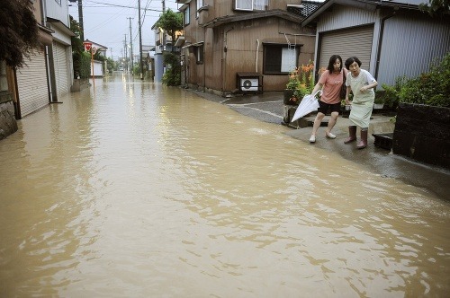 Zaplavená ulica v prefektúre Niigata
