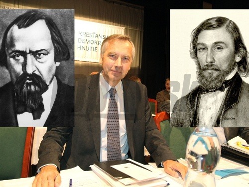 Ján Figeľ si pomýlil Michala Miloslava Hodžu (vľavo) s Jozefom Miloslavom Hurbanom (vpravo)
