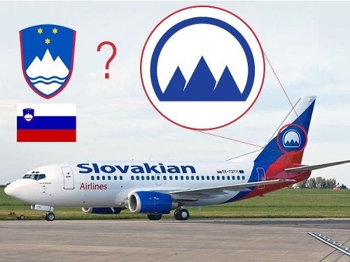 Logo Slovakian Airlines pripomína slovinský znak