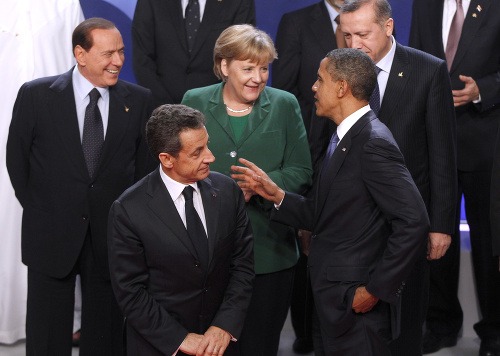 Merkelová, Obama, Šarkózy a Berlusconi na summite G20