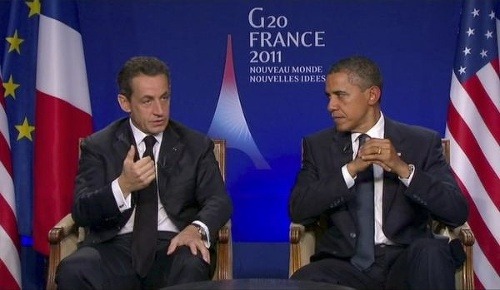 Obama a Sarkozy počas summitu G20