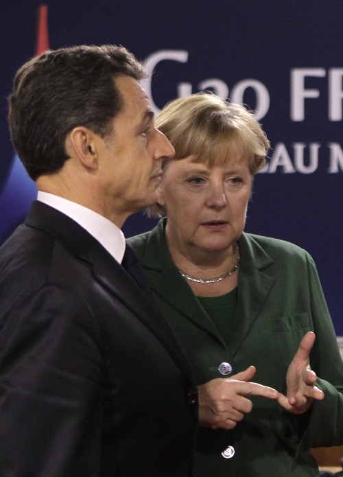 Francúzsky prezident Nicolas Sarkozy a nemecká kancelárka Angela Merkelová