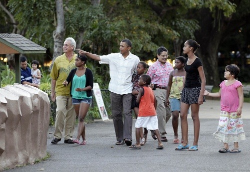 Obama s rodinou na Honolulu
