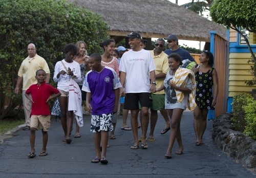 Barack Obama si užíval chvíle s rodinou