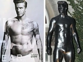 Polonahý David Beckham má už aj vlastnú bronzovú sochu.