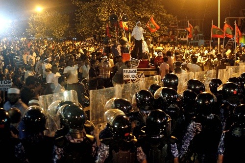 Demonštrácie na Maldivách