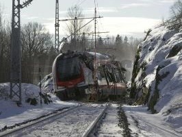 Vykoľajený rýchlovlak