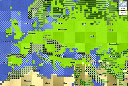 Takto vyzerá na osembitovej mape Európe