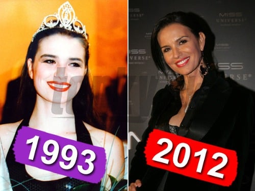 Silvia Lakatošová v súťaži krásy z roku 1993 a na tohtoročnej Miss Universe 2012.