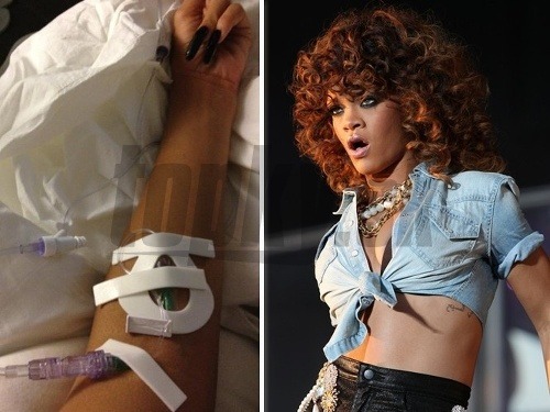 Rihanna musela byť napojená na infúziu. 