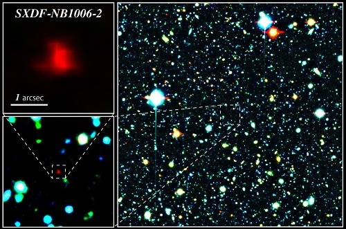 Nová galaxia dostala označenie SXDF-NB1006-2