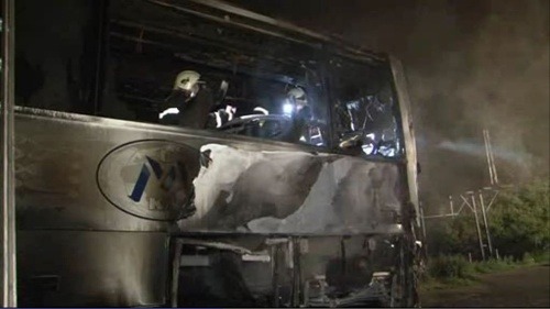 Požiar zničil celý interiér autobusu aj s batožinou