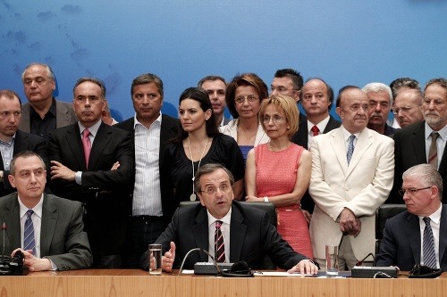 Líder Novej demokracie Antonis Samaras