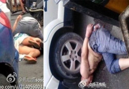 Zábery bezpečnostnej kamery: Útok kanibala na bezbrannú ženu (vľavo) a jeho zatýkanie