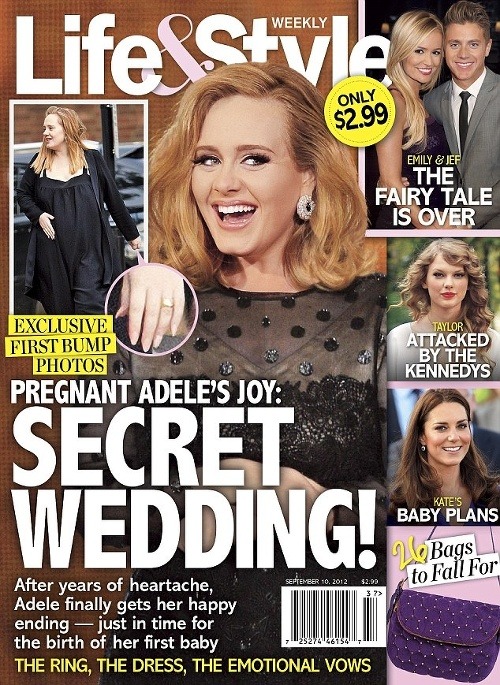 Speváčka Adele sa podľa amerických médií stihla vydať. Pristihli ju s veľkým bruškom aj prsteňom.