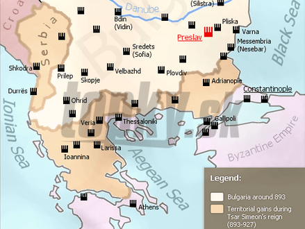Mapa s hranicami z roku 893 