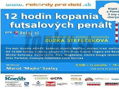 12 hodín kopania futsalových penált pre tri detské sny!