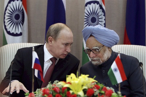 Vladimir Putin a Manmohan Singh