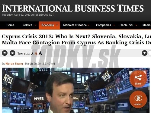 Po kríze na Cypre je na rade Slovensk, píše International Business Times.