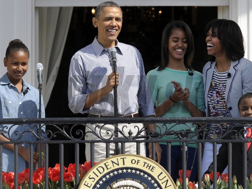 Barack Obama s manželkou a dcérami