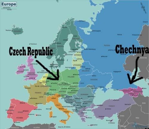 Američanom graficky vysvetlili rozdiel medzi Českom a Čečenskom.