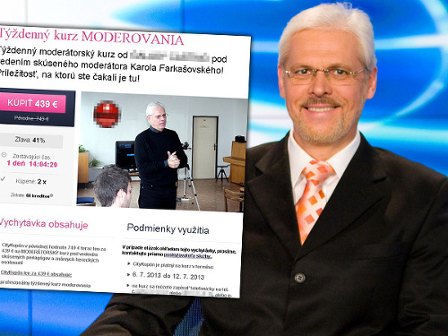 Karol Farkašovský opustil televíziu Markíza minulú jeseň. Dnes ponúka kurzy moderovania prostredníctvom zľavového portálu. 