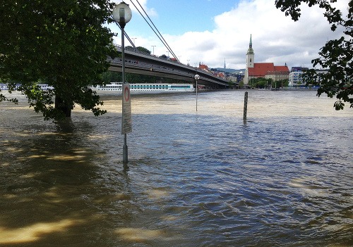 Hladina Dunaja ze petržalskej