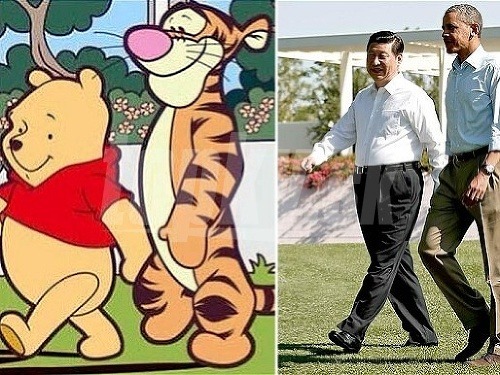 Medvedík Pú a Tiger/Si Ťin-pching a Barack Obama