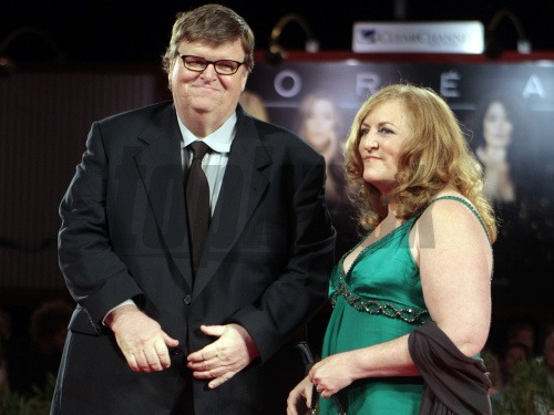 Michael Moore a jeho manželka Kathleen Glynn 