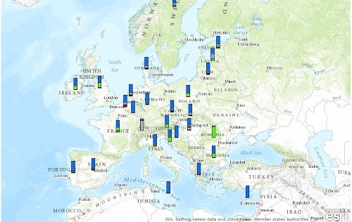 Interaktívna mapa Európy podľa kúpalísk