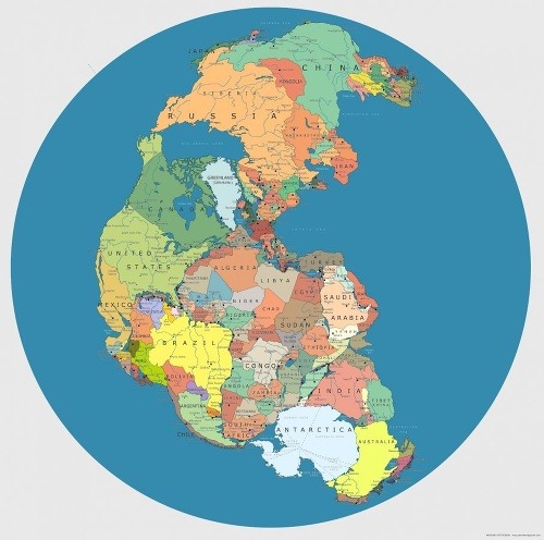 Pangea s politickým usporiadaním krajín