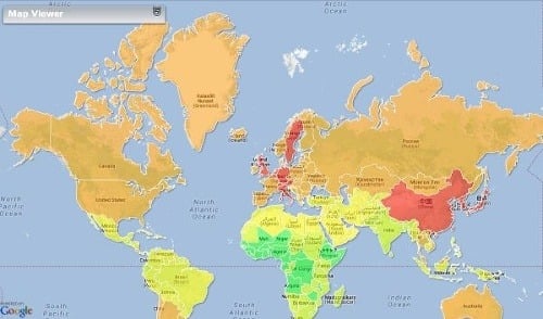 Svetová mapa inteligencie