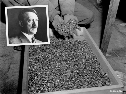Prstene, ktoré vzali nacisti väzňom v koncentračnom tábore Buchenwald.