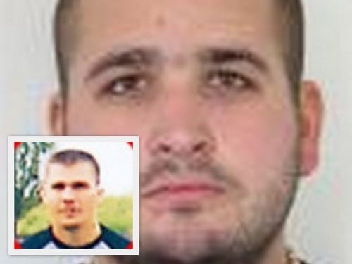 V pozadí údajný vrah Matej Horák, v ľavom rohu zavraždený Vladimír Kriška