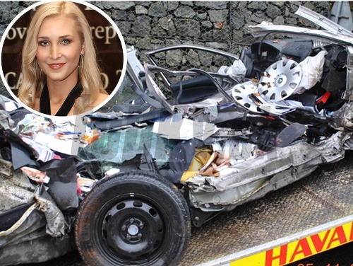 Auto, ktoré šoférovala Mária Smiešková, bolo úplne zdemolované. 